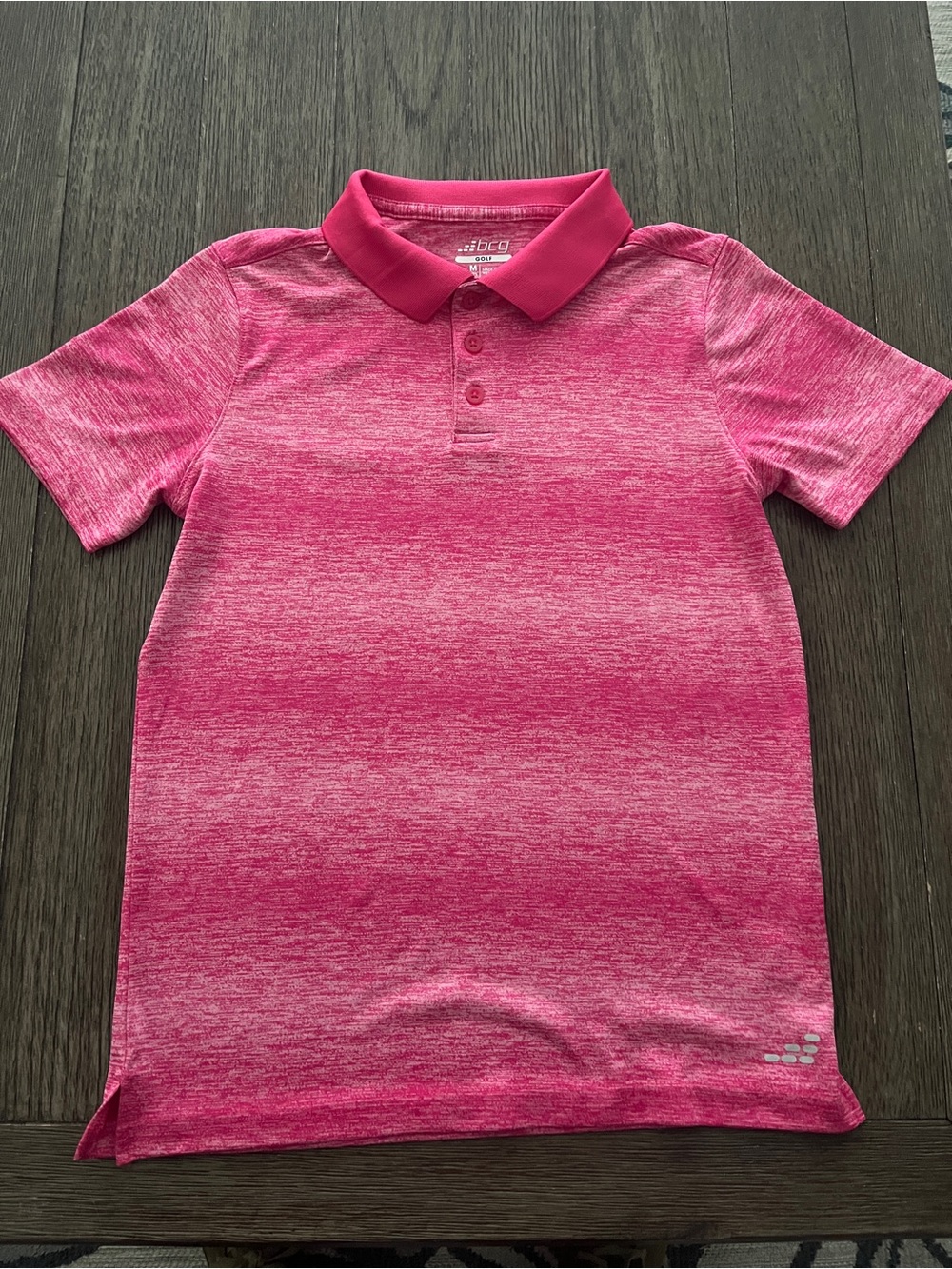bcg Kids Hot Pink Heather Polo Shirt